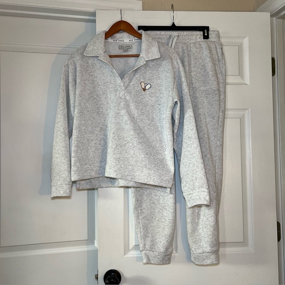 Rae Dunn Sweat Suit - Athletic Lounge Set - Joggers. Embroidered pickleball - Picture 1 of 13